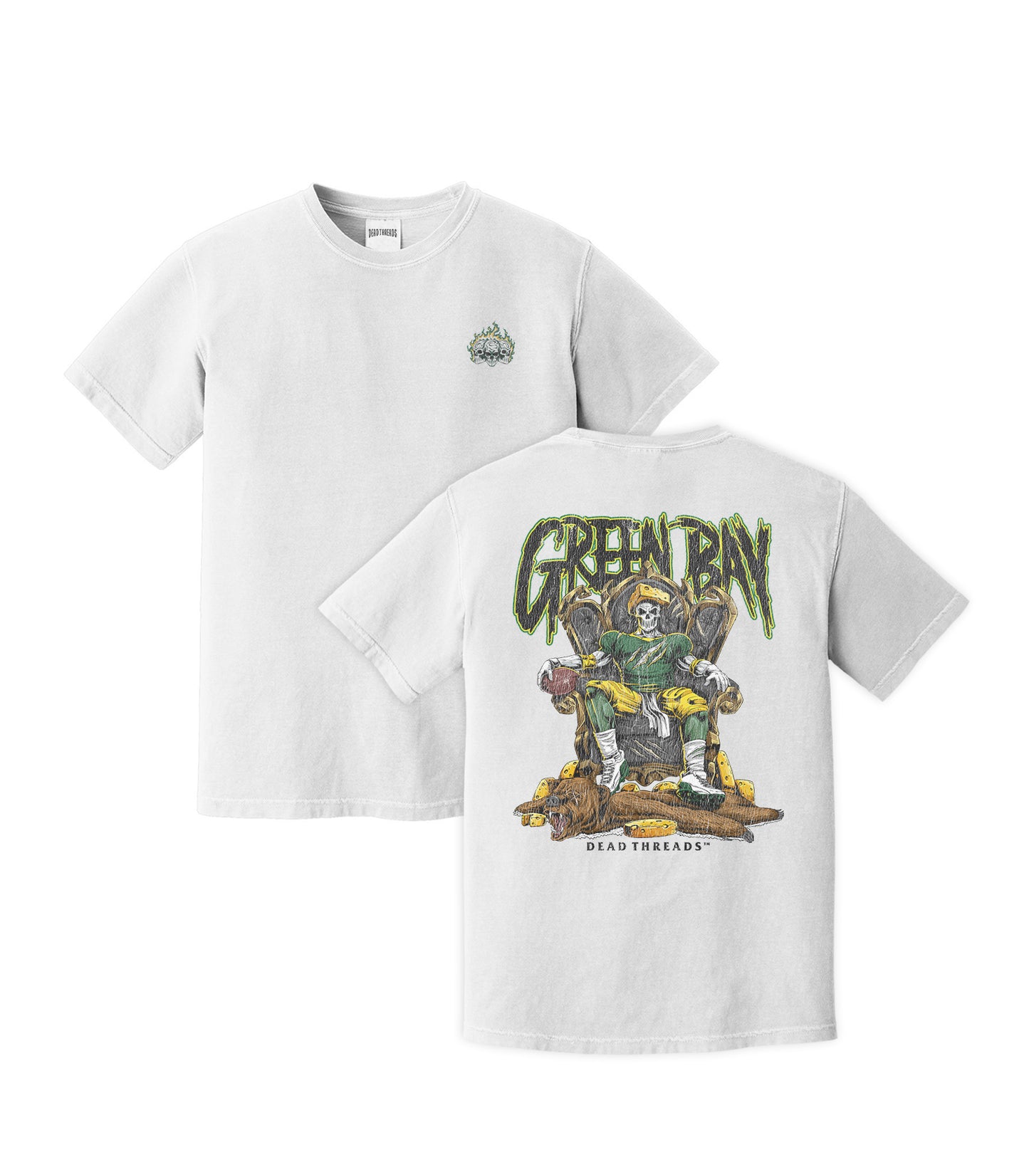 GREEN BAY FOOTBALL v2 - “3 SKULL” PREMIUM T-SHIRT