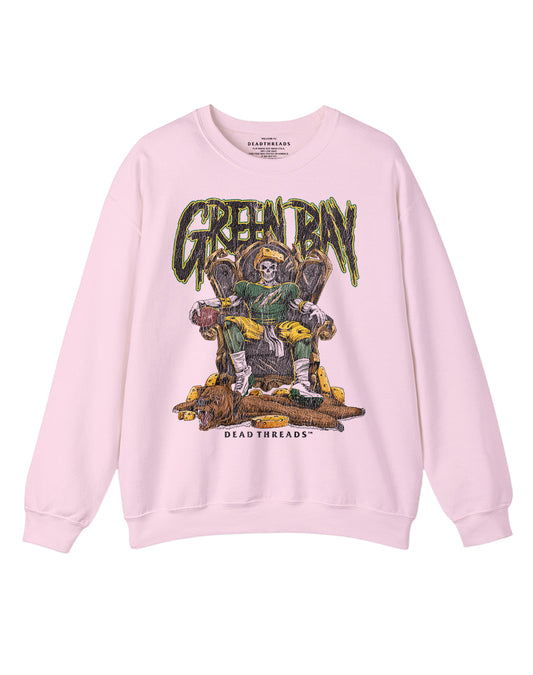 GREEN BAY FOOTBALL v2 CREWNECK SWEATSHIRT - PINK