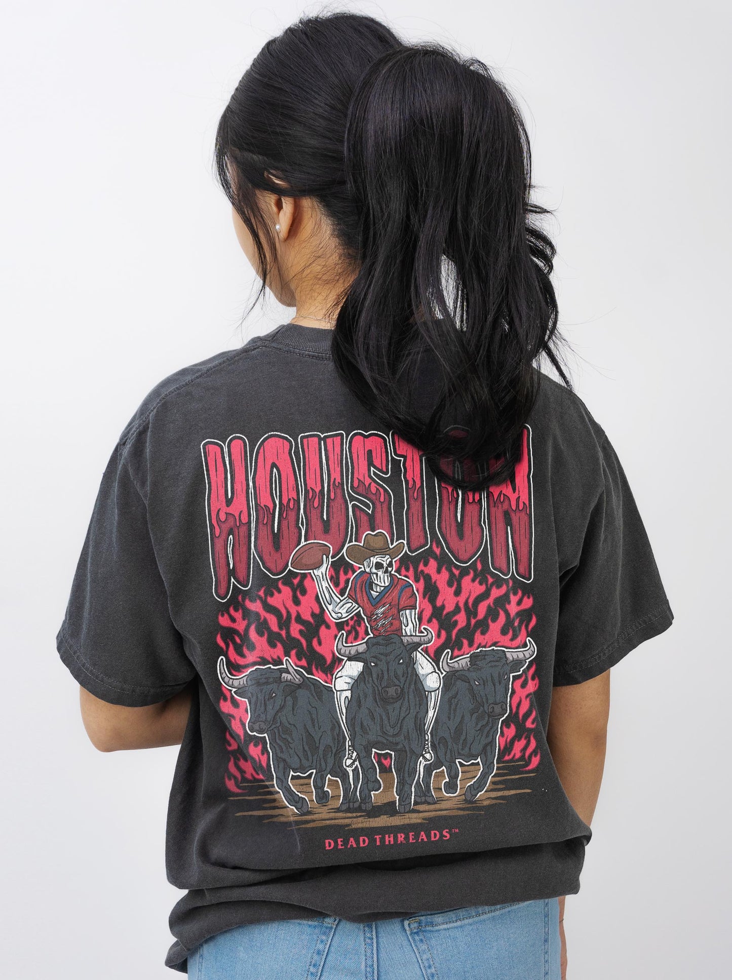 HOUSTON FOOTBALL - “3 SKULL” PREMIUM T-SHIRT