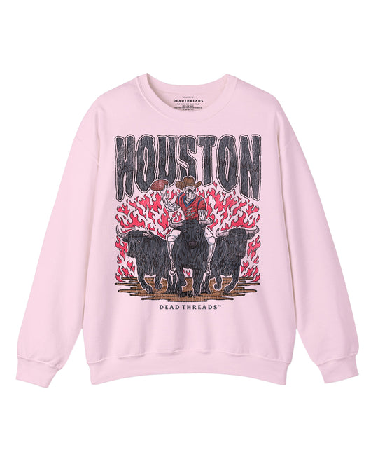HOUSTON FOOTBALL CREWNECK SWEATSHIRT - PINK