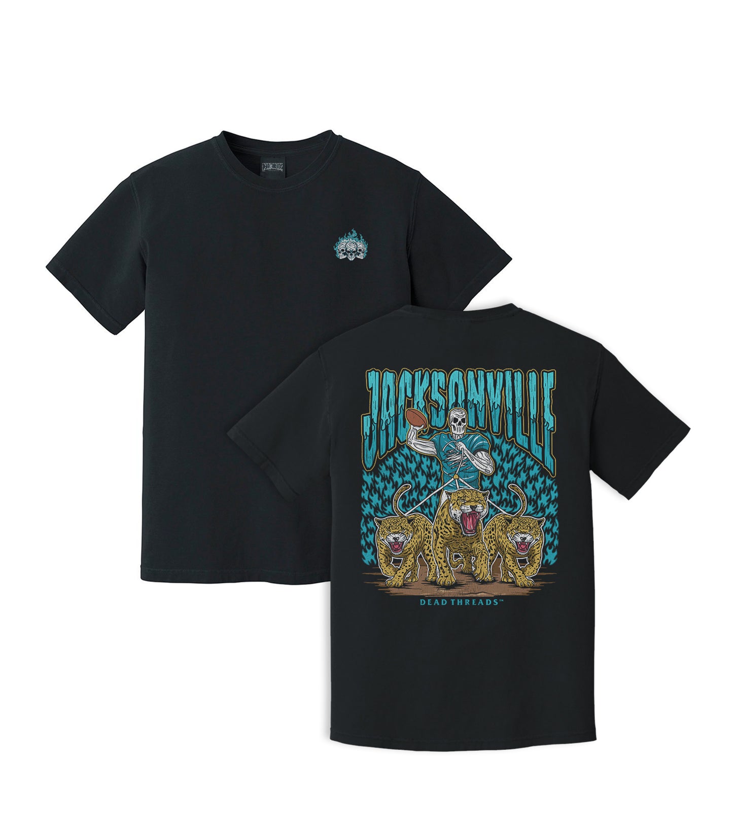 JACKSONVILLE FOOTBALL - “3 SKULL” PREMIUM T-SHIRT