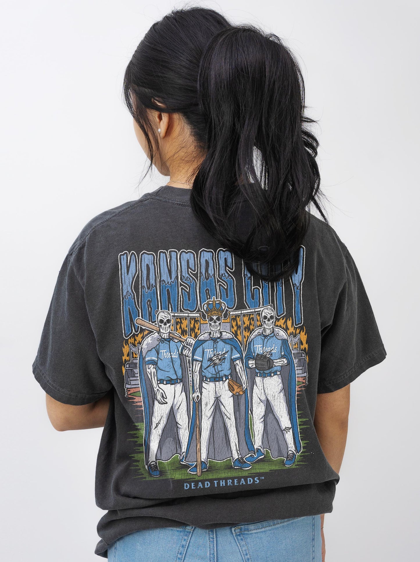 KANSAS CITY BASEBALL - "3 SKULL" PREMIUM SHIRT