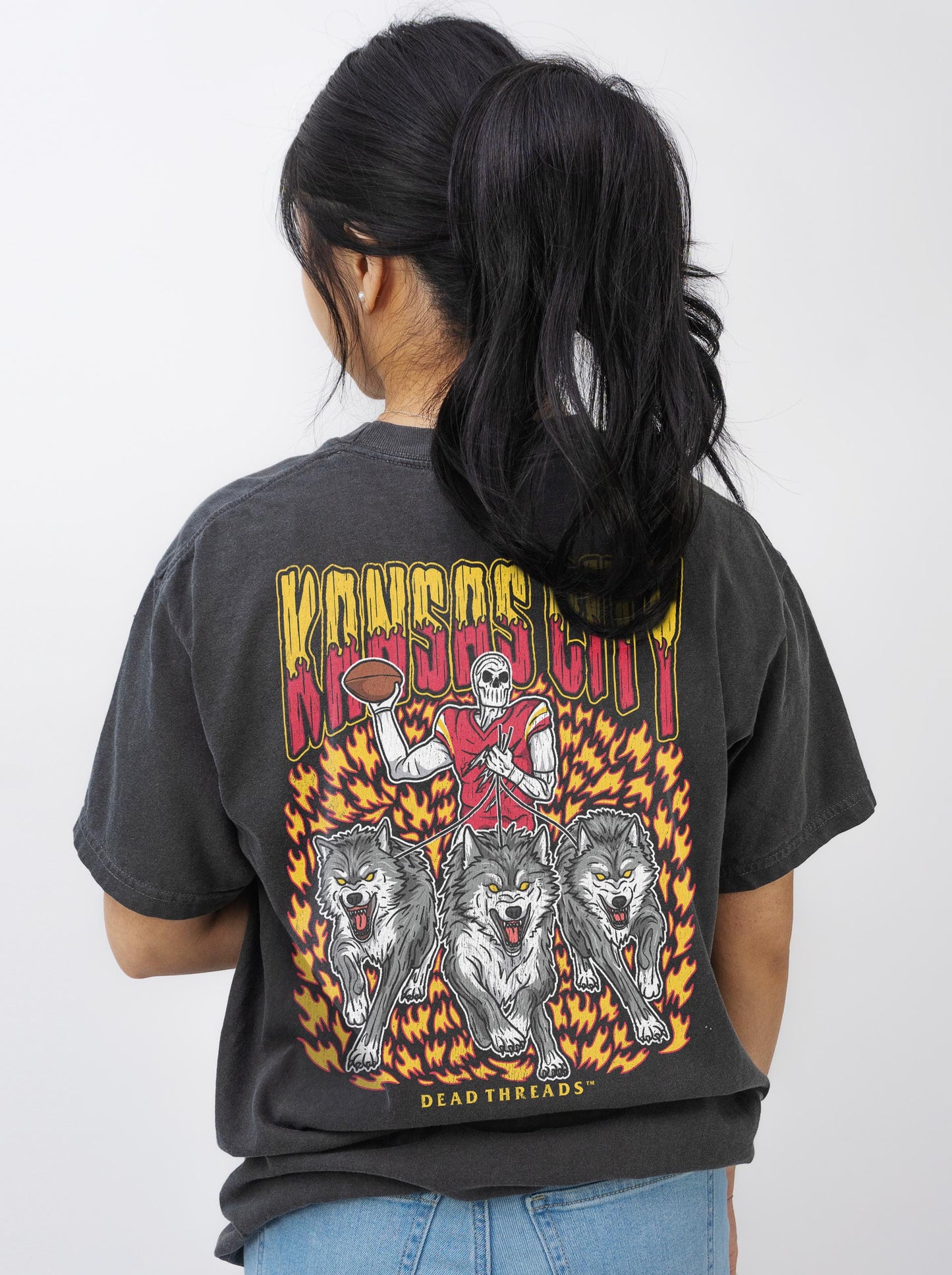 KANSAS CITY FOOTBALL v1 - “3 SKULL” PREMIUM T-SHIRT