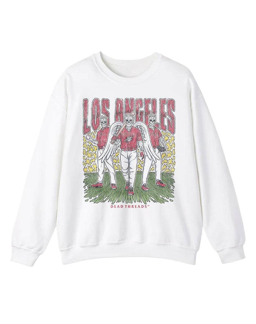 LOS ANGELES “RED” BASEBALL CREWNECK SWEATSHIRT