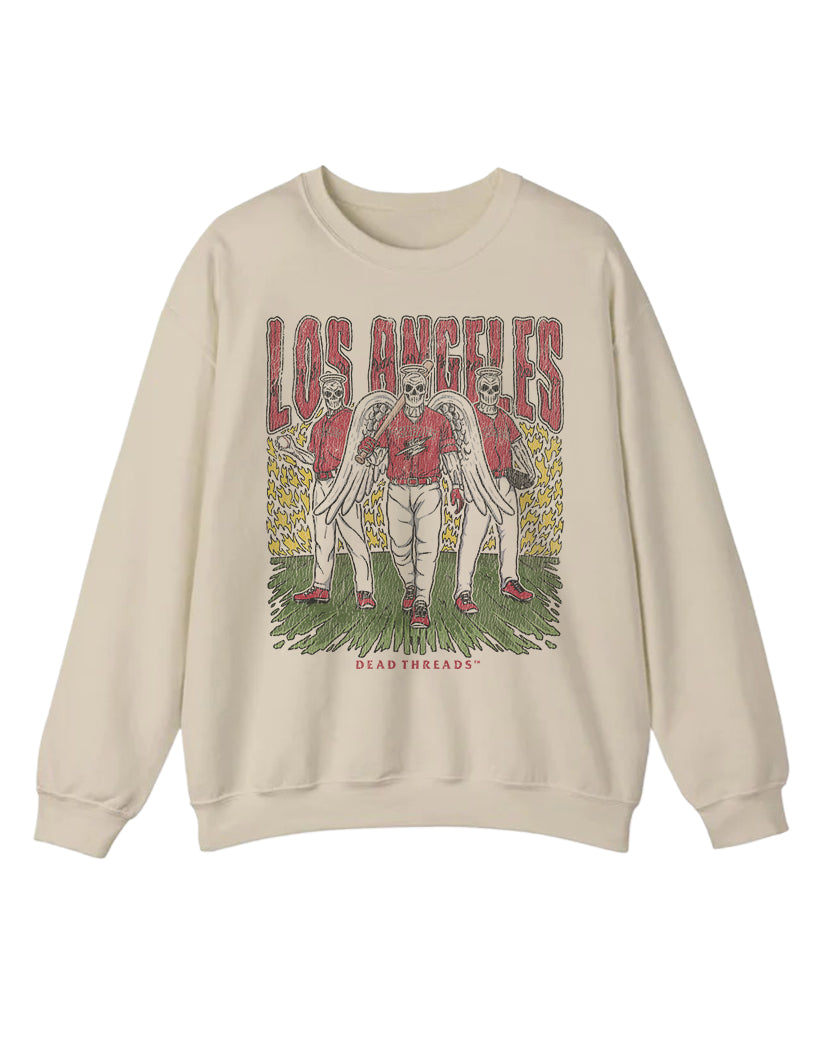 LOS ANGELES “RED” BASEBALL CREWNECK SWEATSHIRT