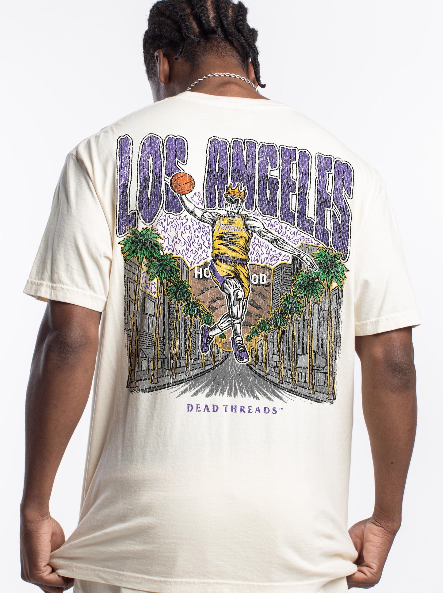 LOS ANGELES BASKETBALL - “3 SKULL” PREMIUM T-SHIRT