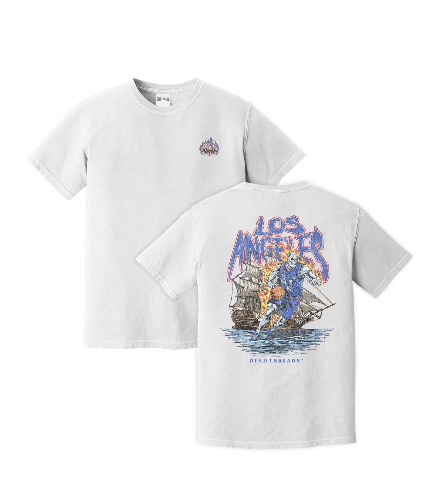 LOS ANGELES BASKETBALL v2 - “3 SKULL” PREMIUM T-SHIRT