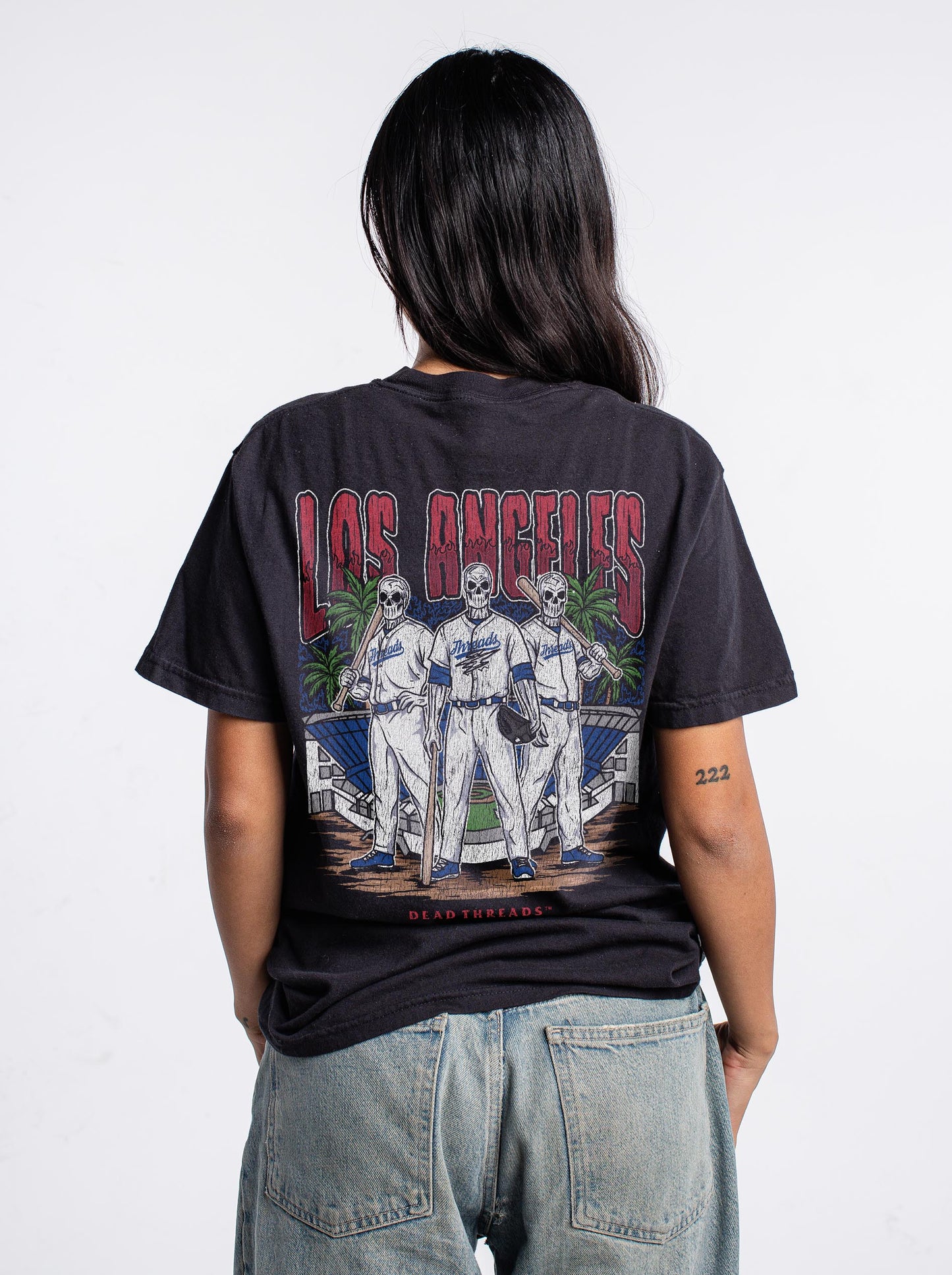 LOS ANGELES "BLUE" BASEBALL - "3 SKULL" PREMIUM SHIRT