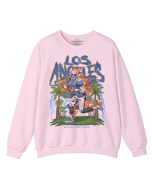 LOS ANGELES FOOTBALL CREWNECK SWEATSHIRT - PINK