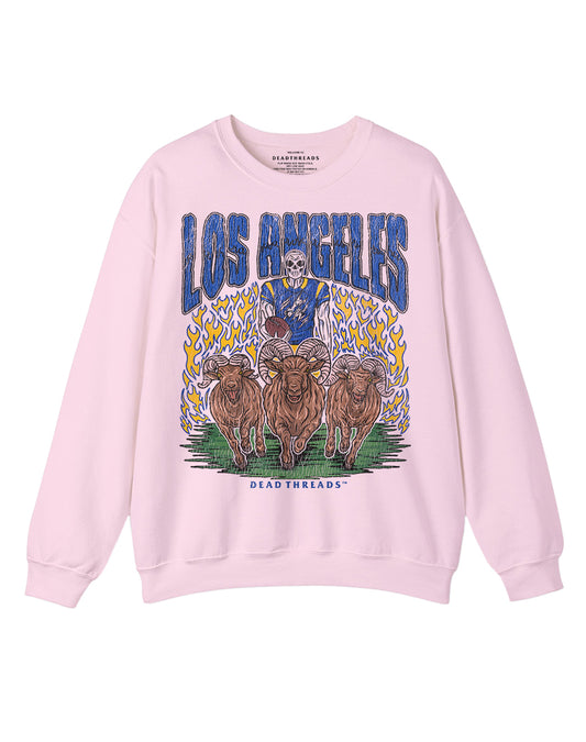 LOS ANGELES FOOTBALL CREWNECK SWEATSHIRT - PINK