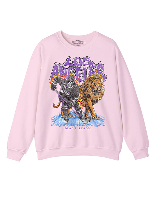 LOS ANGELES HOCKEY CREWNECK SWEATSHIRT - PINK