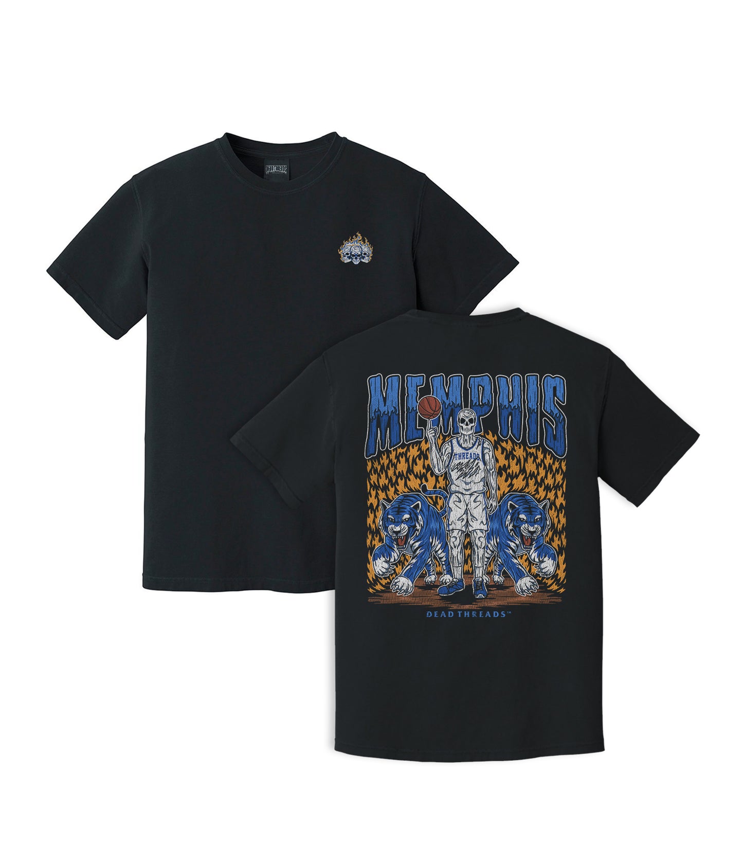 MEMPHIS BASKETBALL - “3 SKULL” PREMIUM T-SHIRT
