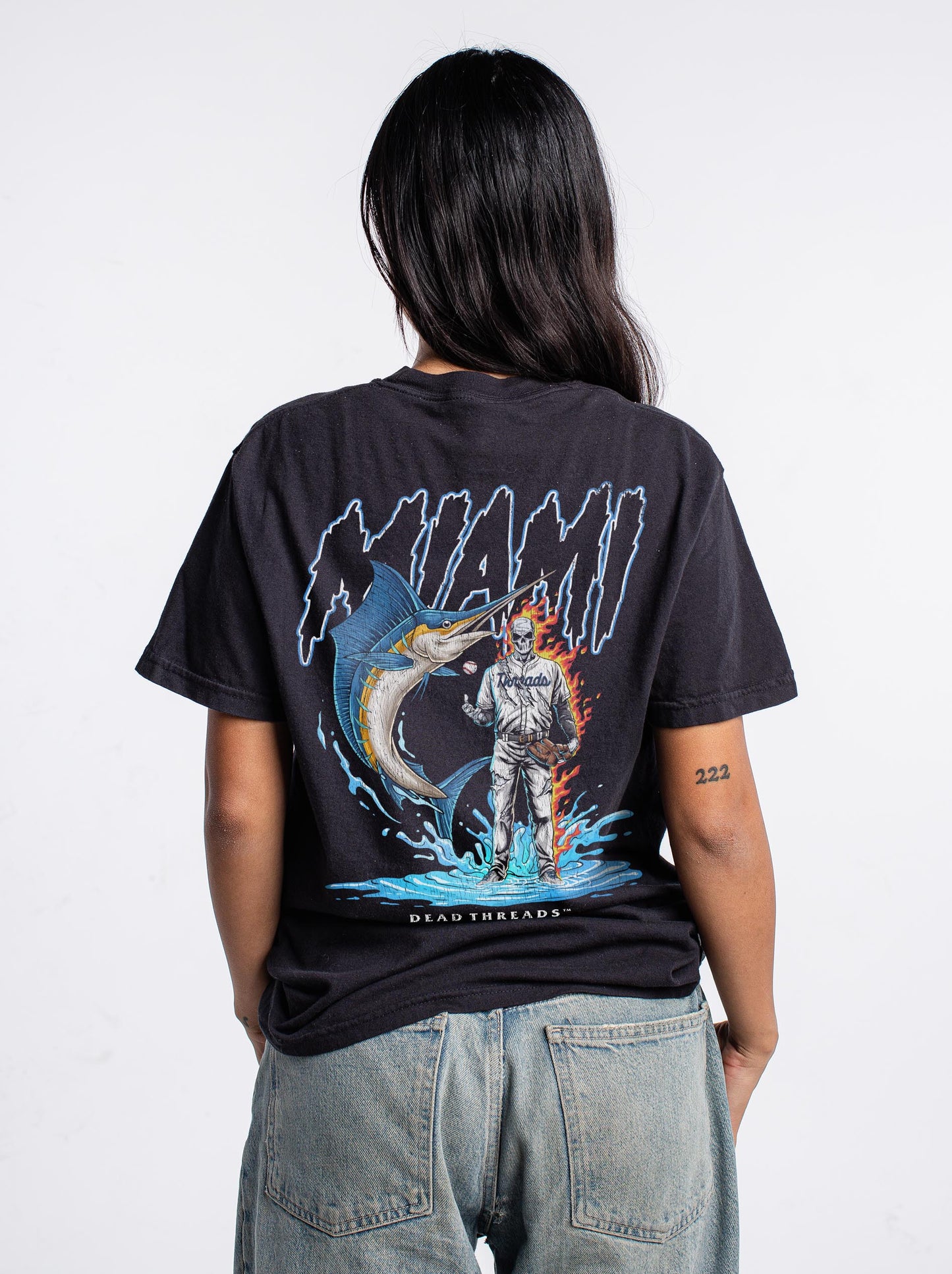 MIAMI BASEBALL - "3 SKULL" PREMIUM T-SHIRT