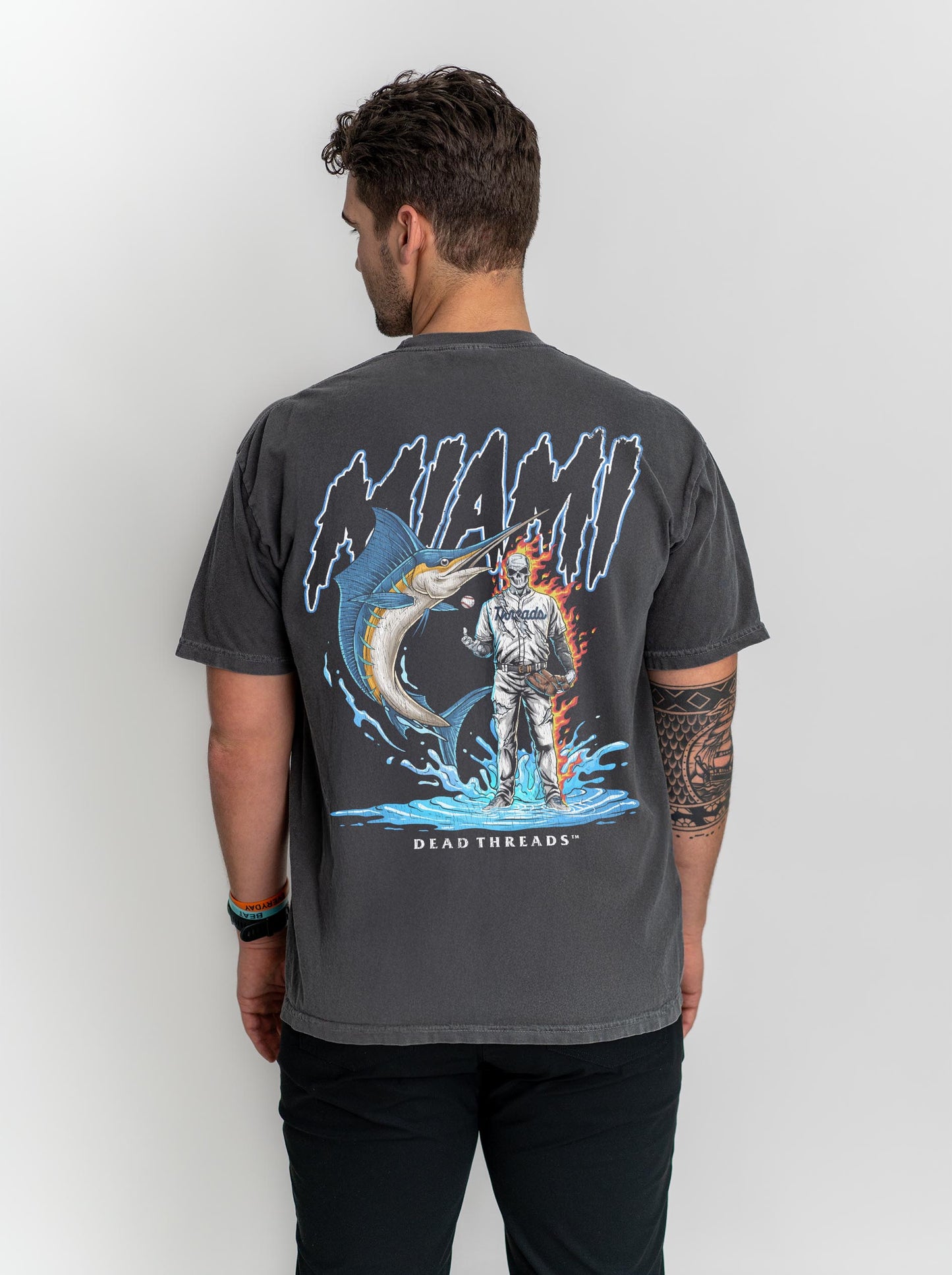 MIAMI BASEBALL - "3 SKULL" PREMIUM T-SHIRT