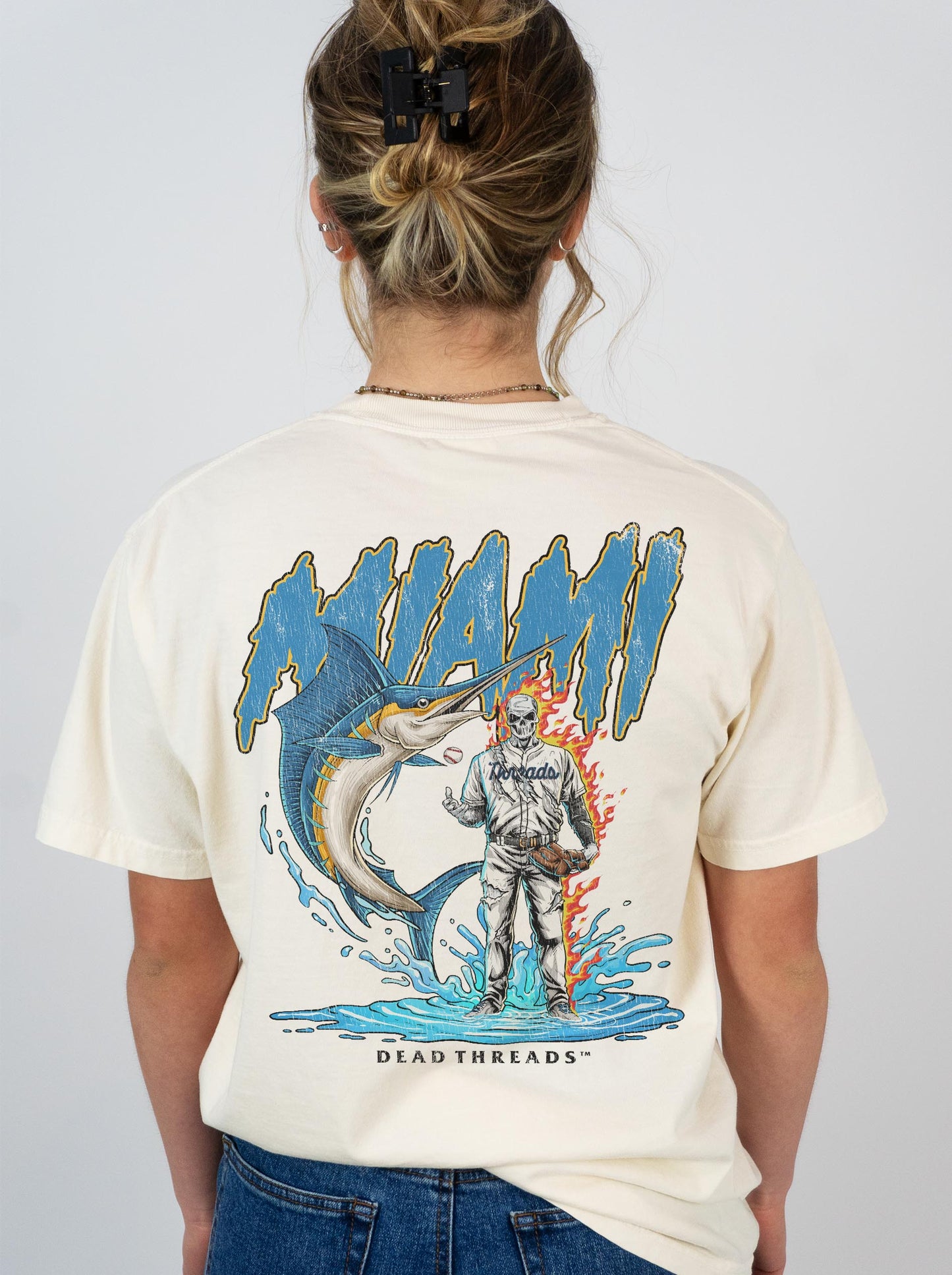 MIAMI BASEBALL - "3 SKULL" PREMIUM T-SHIRT