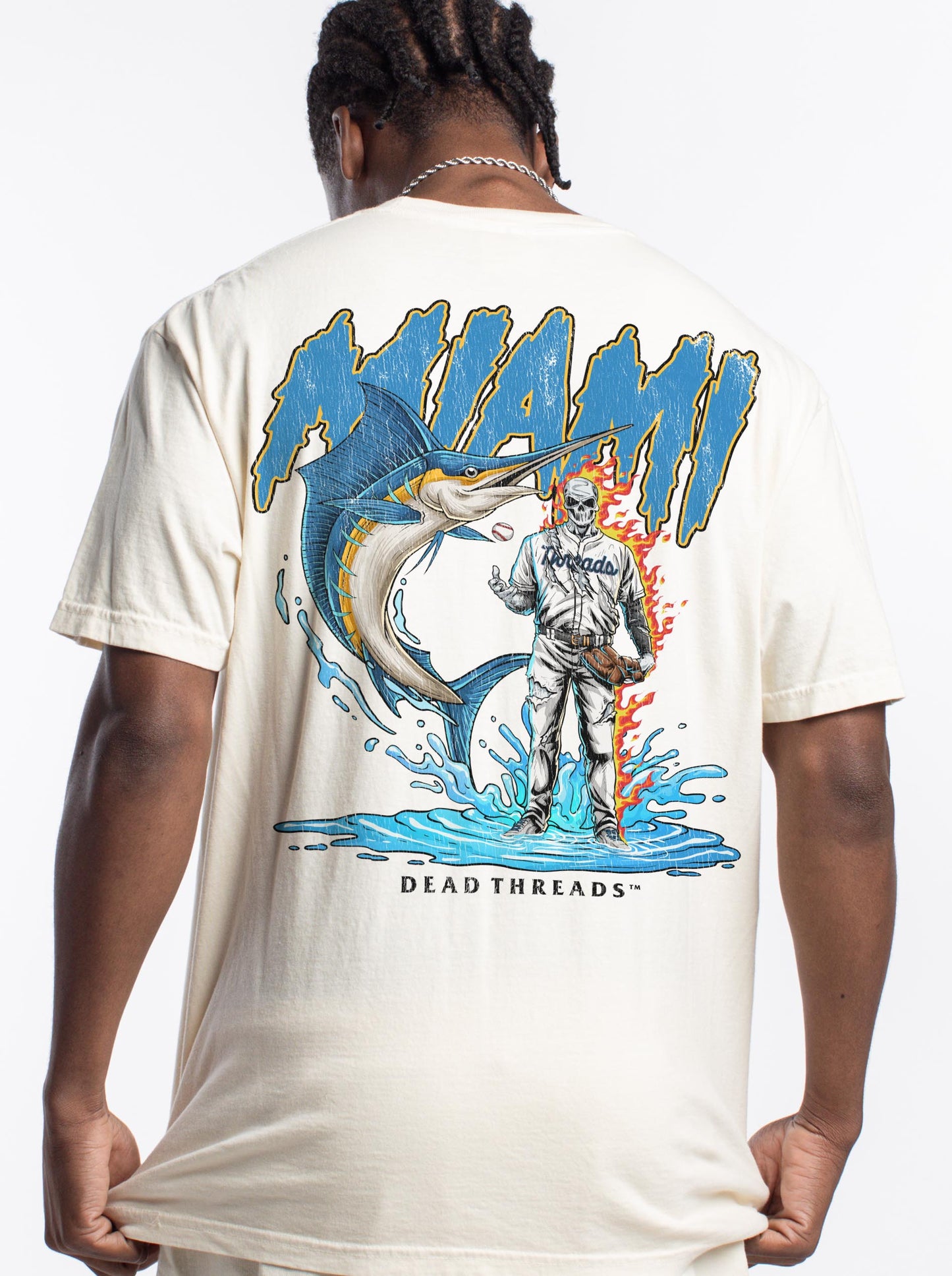 MIAMI BASEBALL - "3 SKULL" PREMIUM T-SHIRT