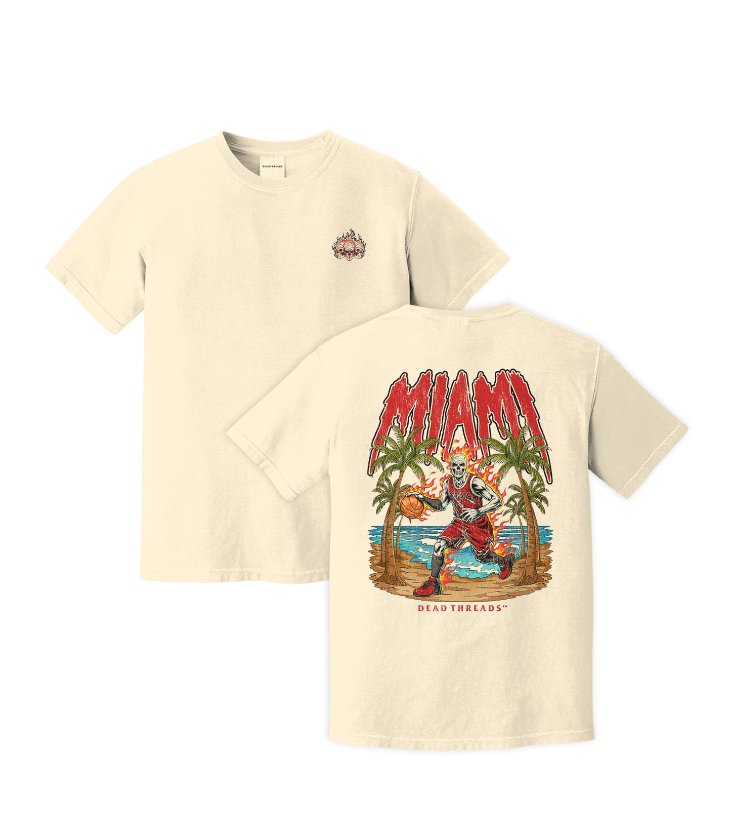 MIAMI BASKETBALL - “3 SKULL” PREMIUM T-SHIRT