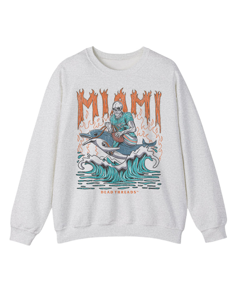 MIAMI FOOTBALL CREWNECK SWEATSHIRT
