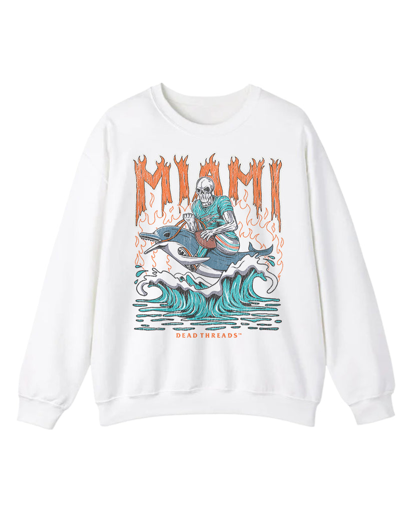 MIAMI FOOTBALL CREWNECK SWEATSHIRT