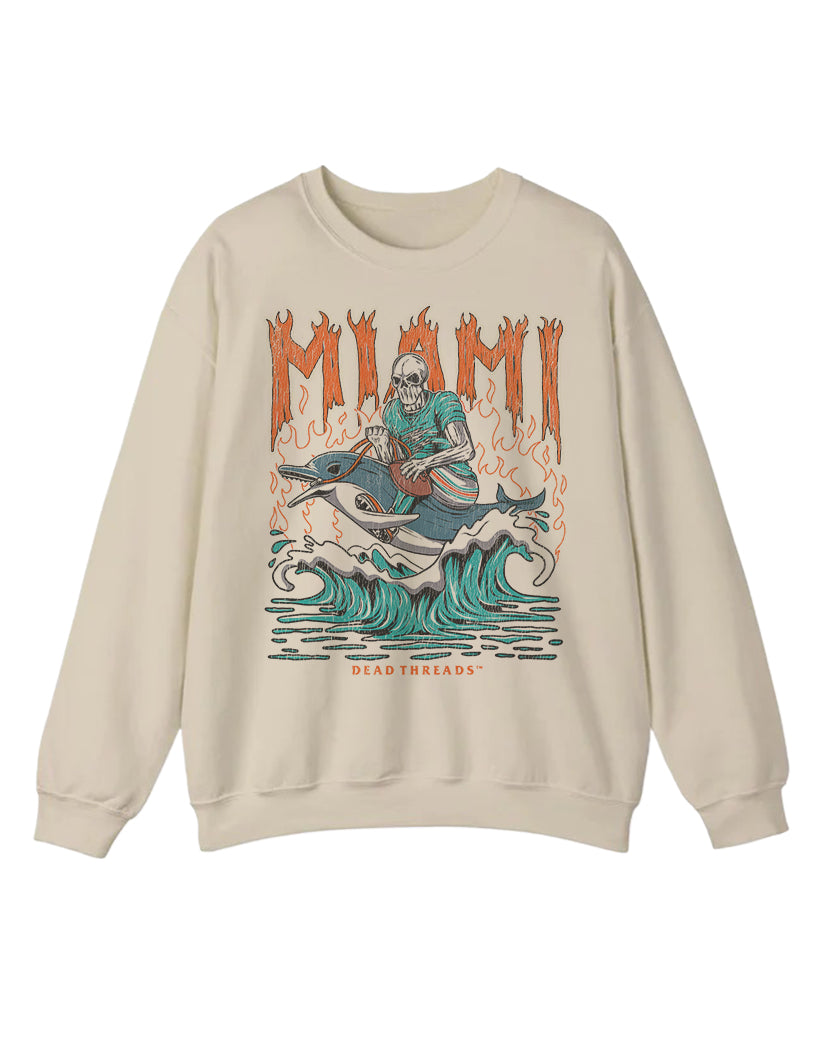 MIAMI FOOTBALL CREWNECK SWEATSHIRT