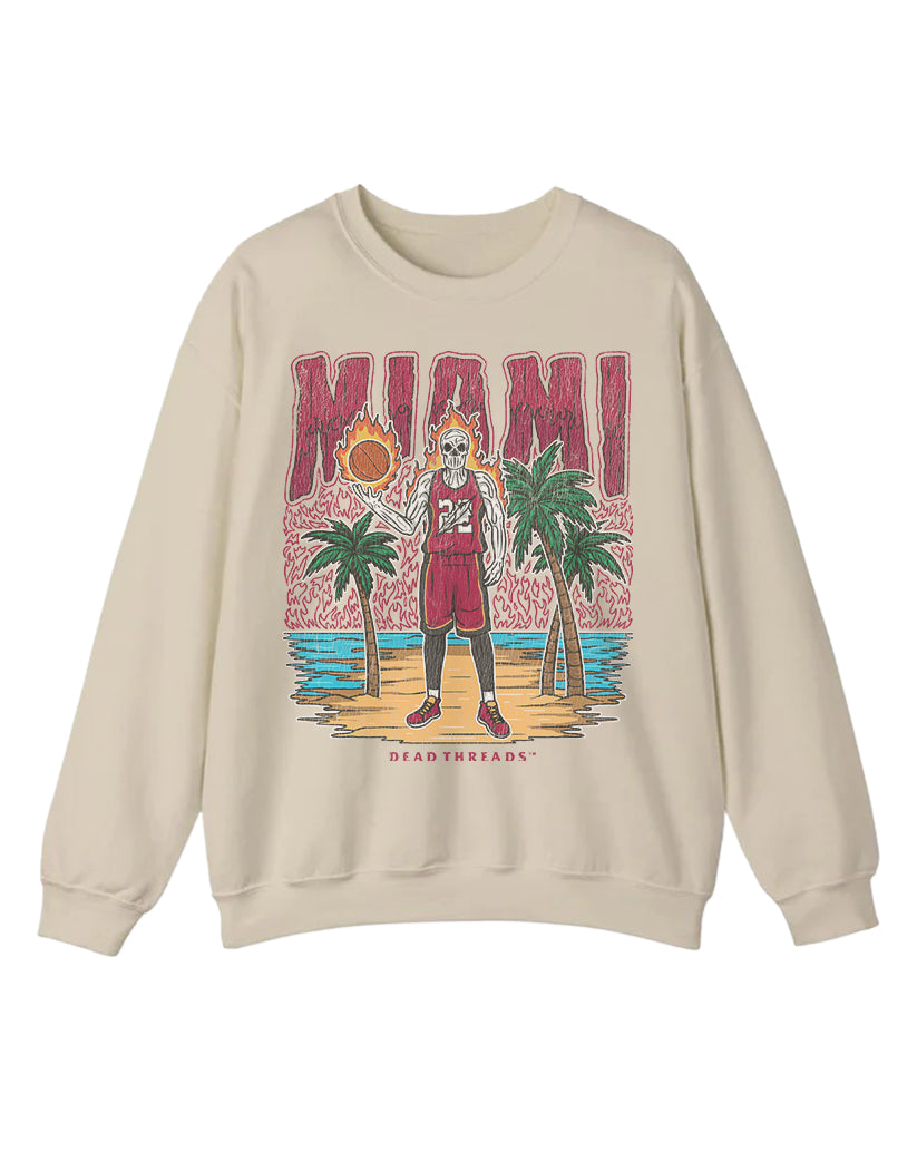 MIAMI BASKETBALL CREWNECK SWEATSHIRT