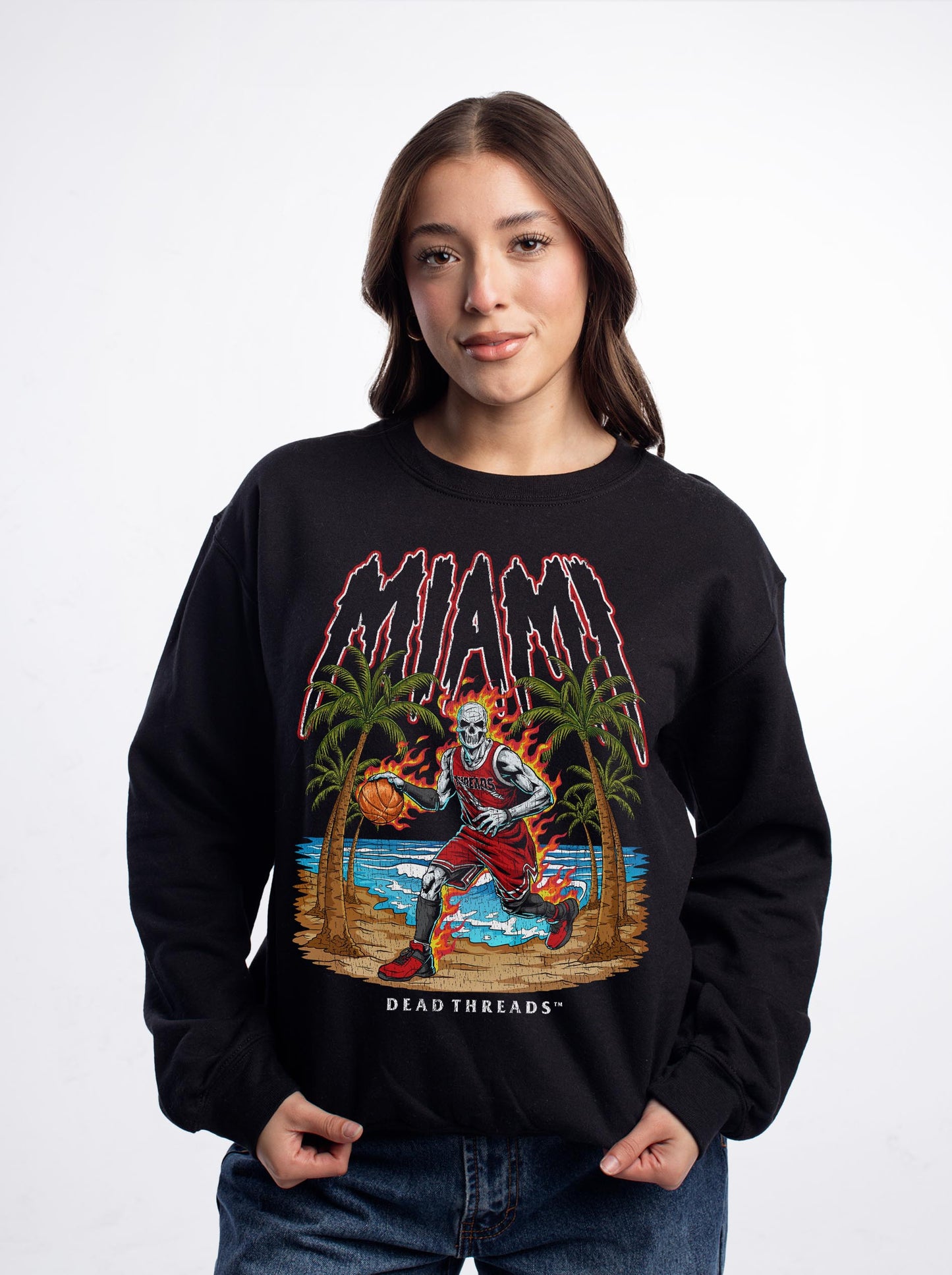 MIAMI BASKETBALL CREWNECK SWEATSHIRT