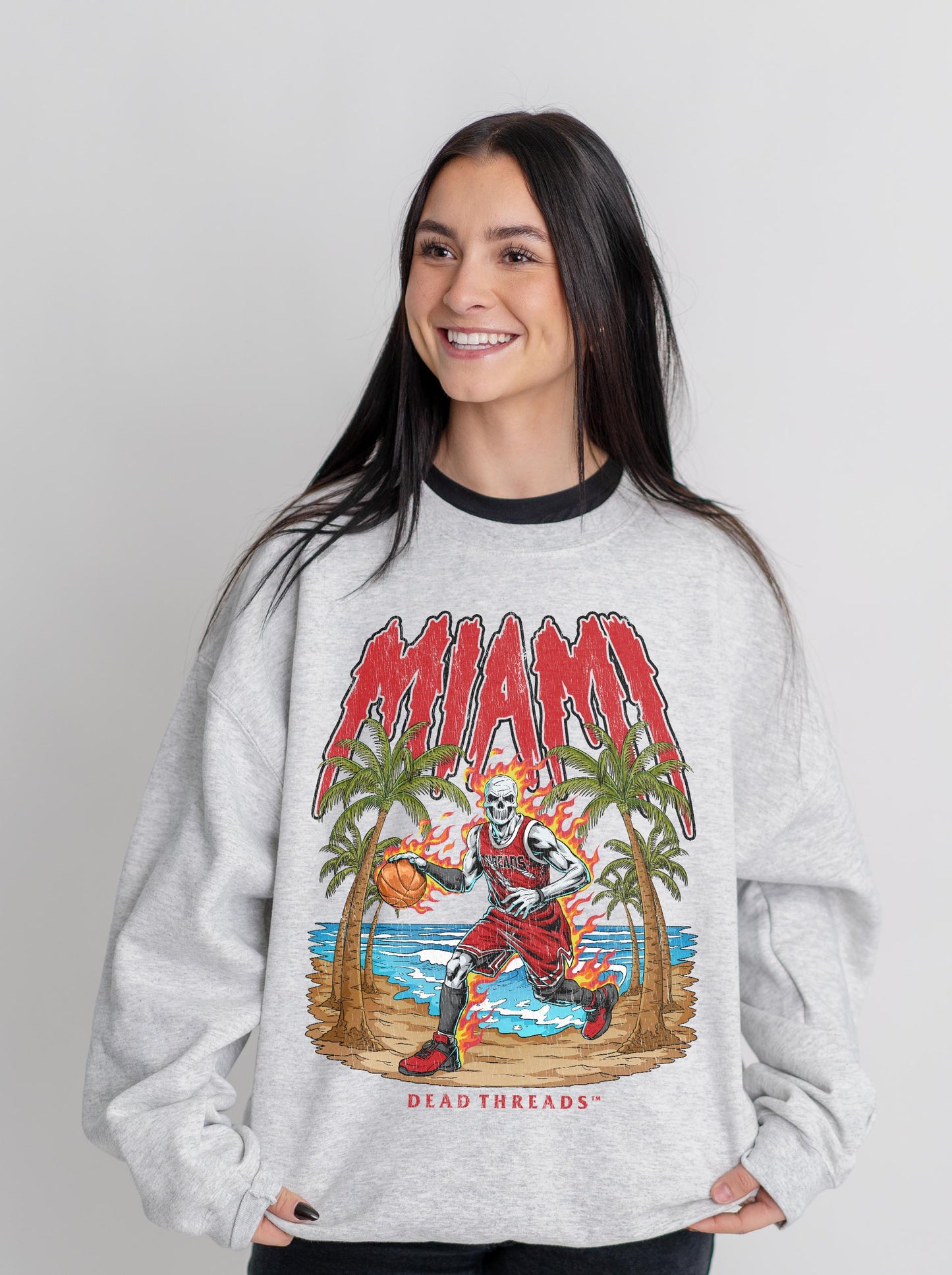 MIAMI BASKETBALL CREWNECK SWEATSHIRT