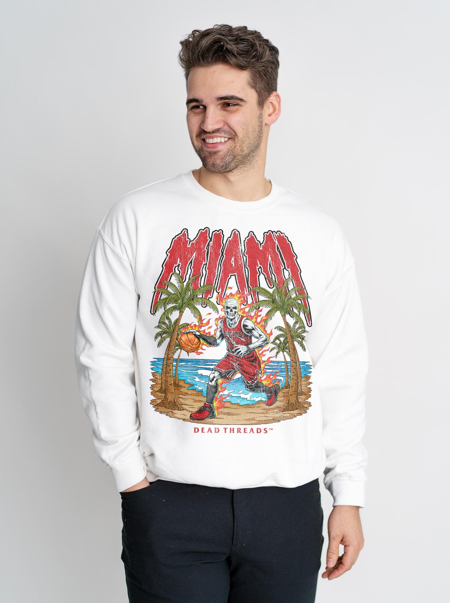 MIAMI BASKETBALL CREWNECK SWEATSHIRT