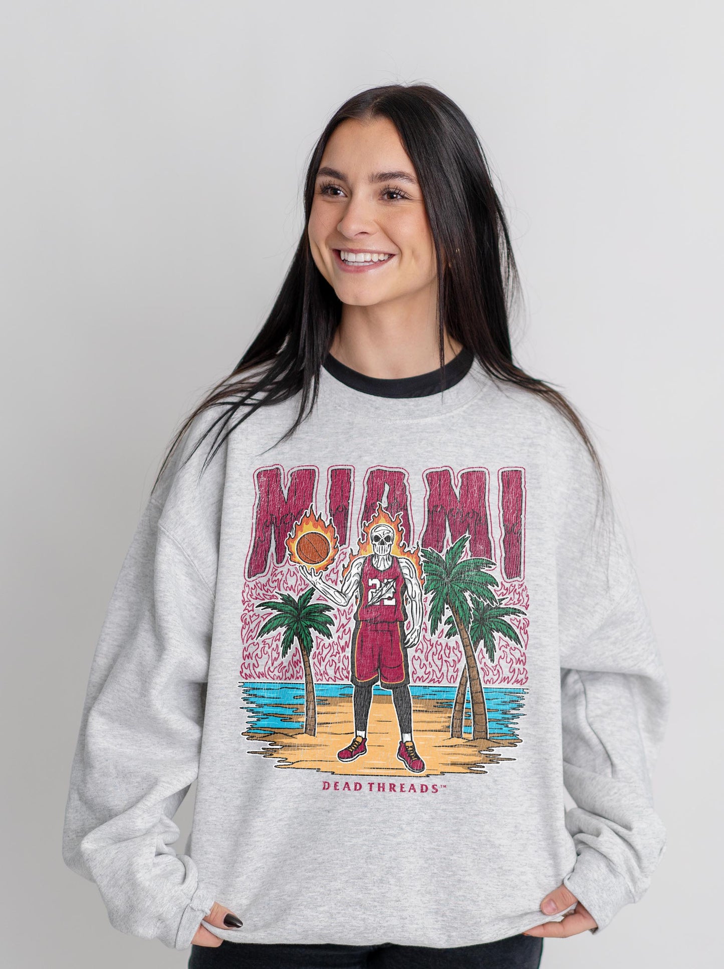MIAMI BASKETBALL CREWNECK SWEATSHIRT