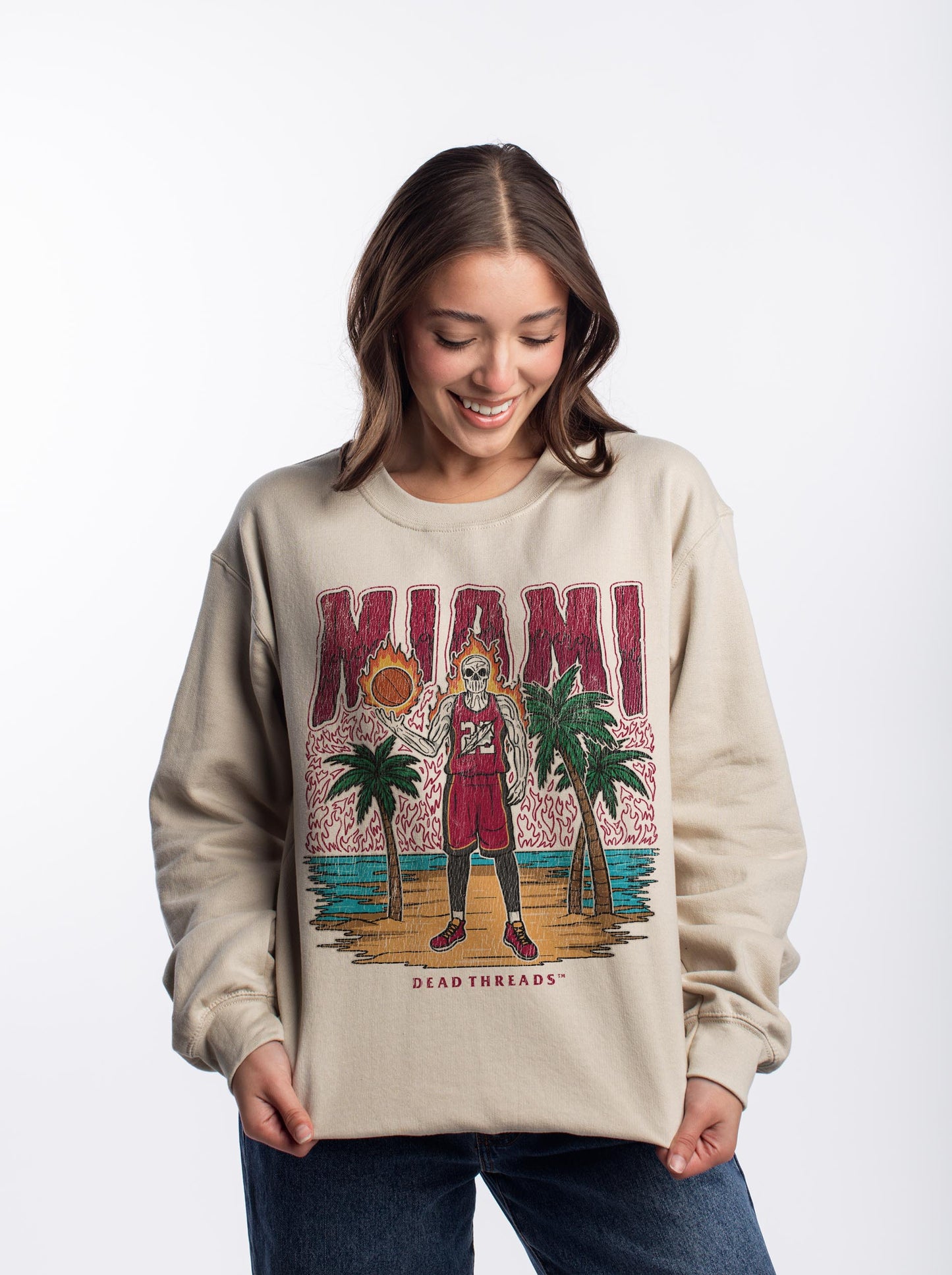MIAMI BASKETBALL CREWNECK SWEATSHIRT