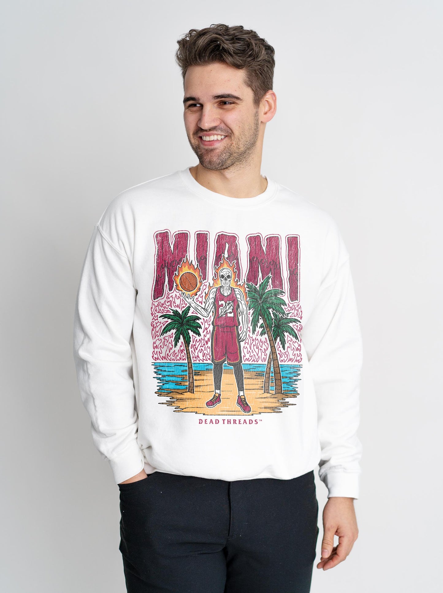MIAMI BASKETBALL CREWNECK SWEATSHIRT
