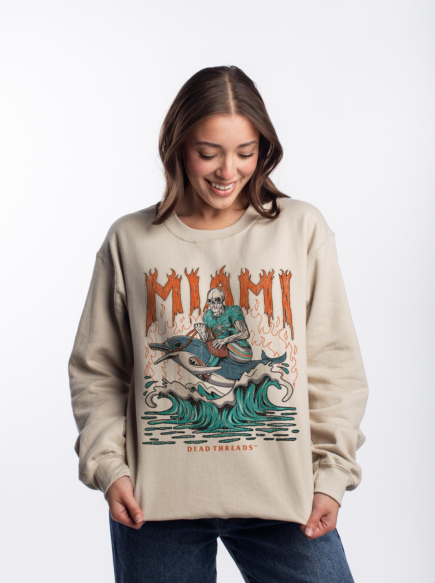 MIAMI FOOTBALL CREWNECK SWEATSHIRT