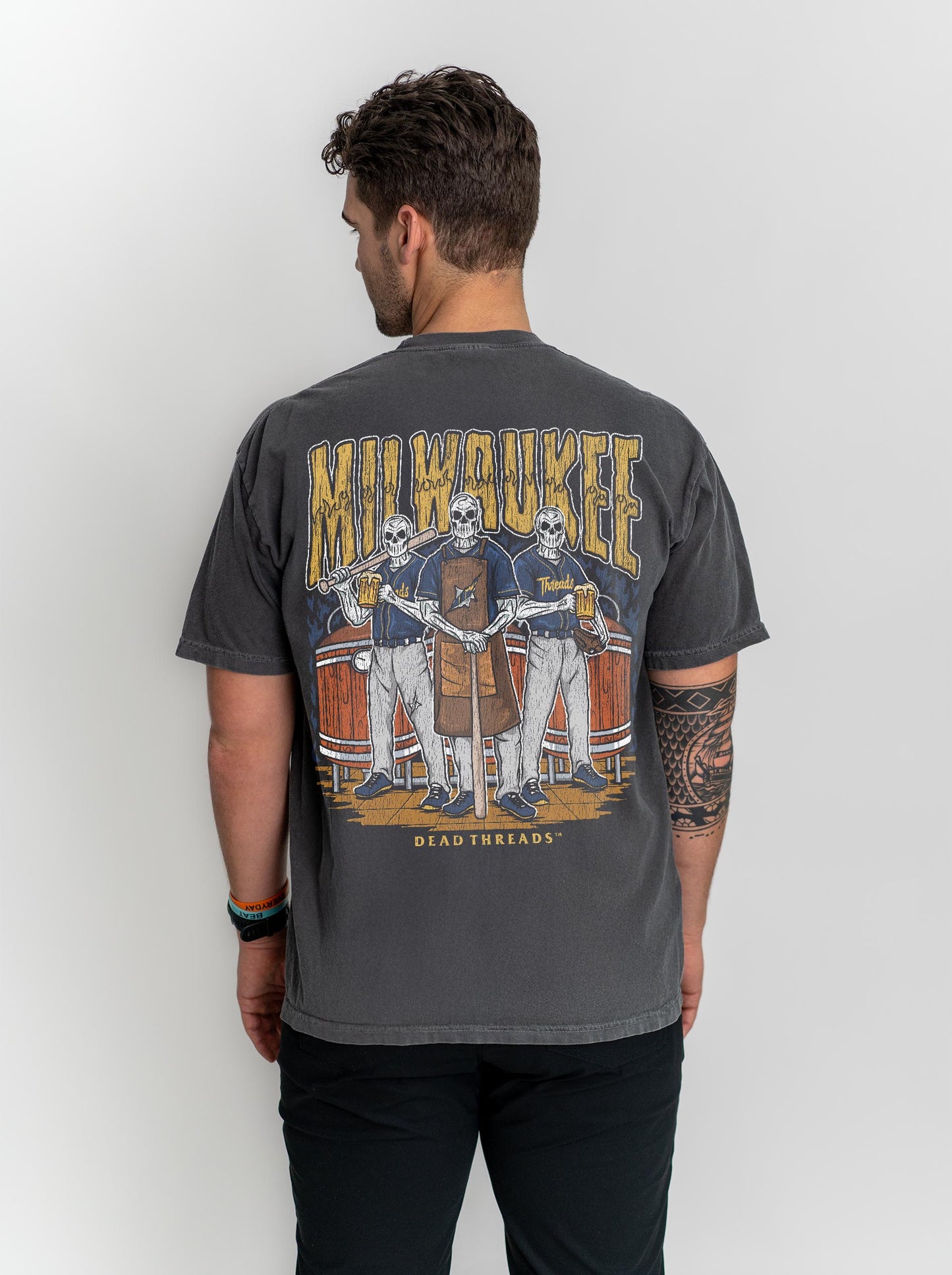 MILWAUKEE BASEBALL - "3 SKULL" PREMIUM SHIRT