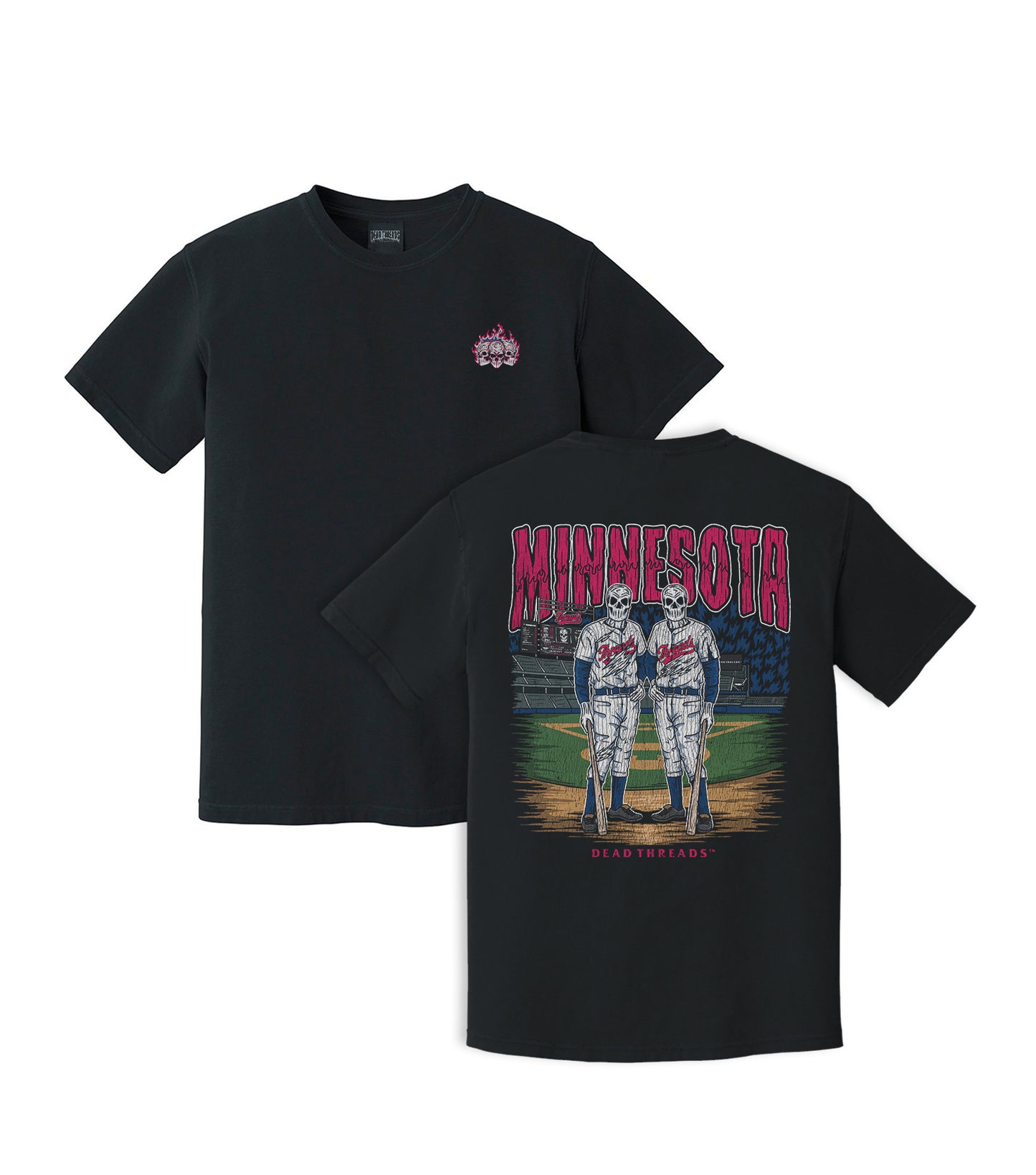 MINNESOTA BASEBALL - “3 SKULL” PREMIUM T-SHIRT