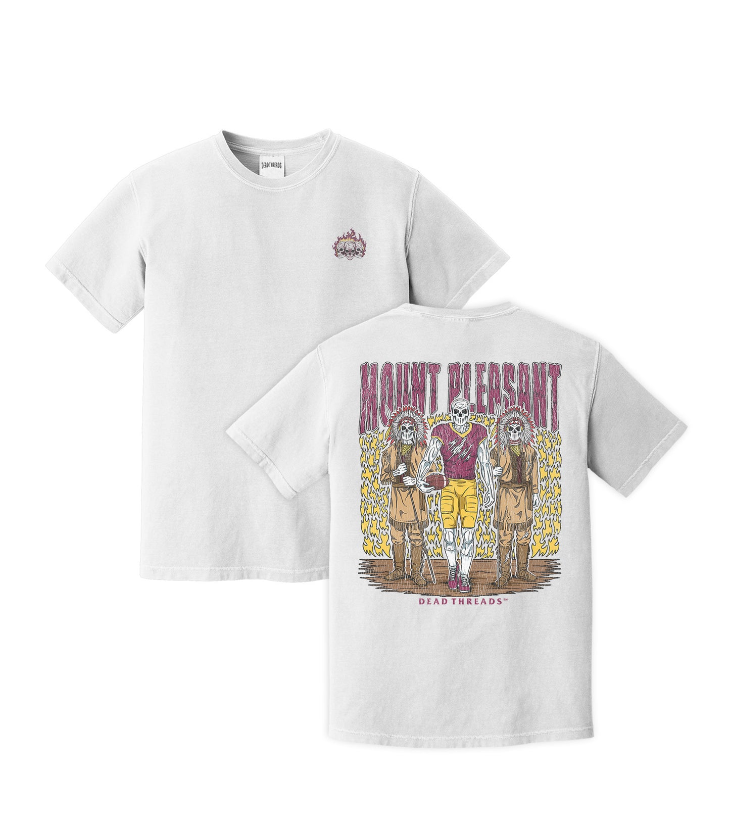 MOUNT PLEASANT FOOTBALL - “3 SKULL” PREMIUM T-SHIRT