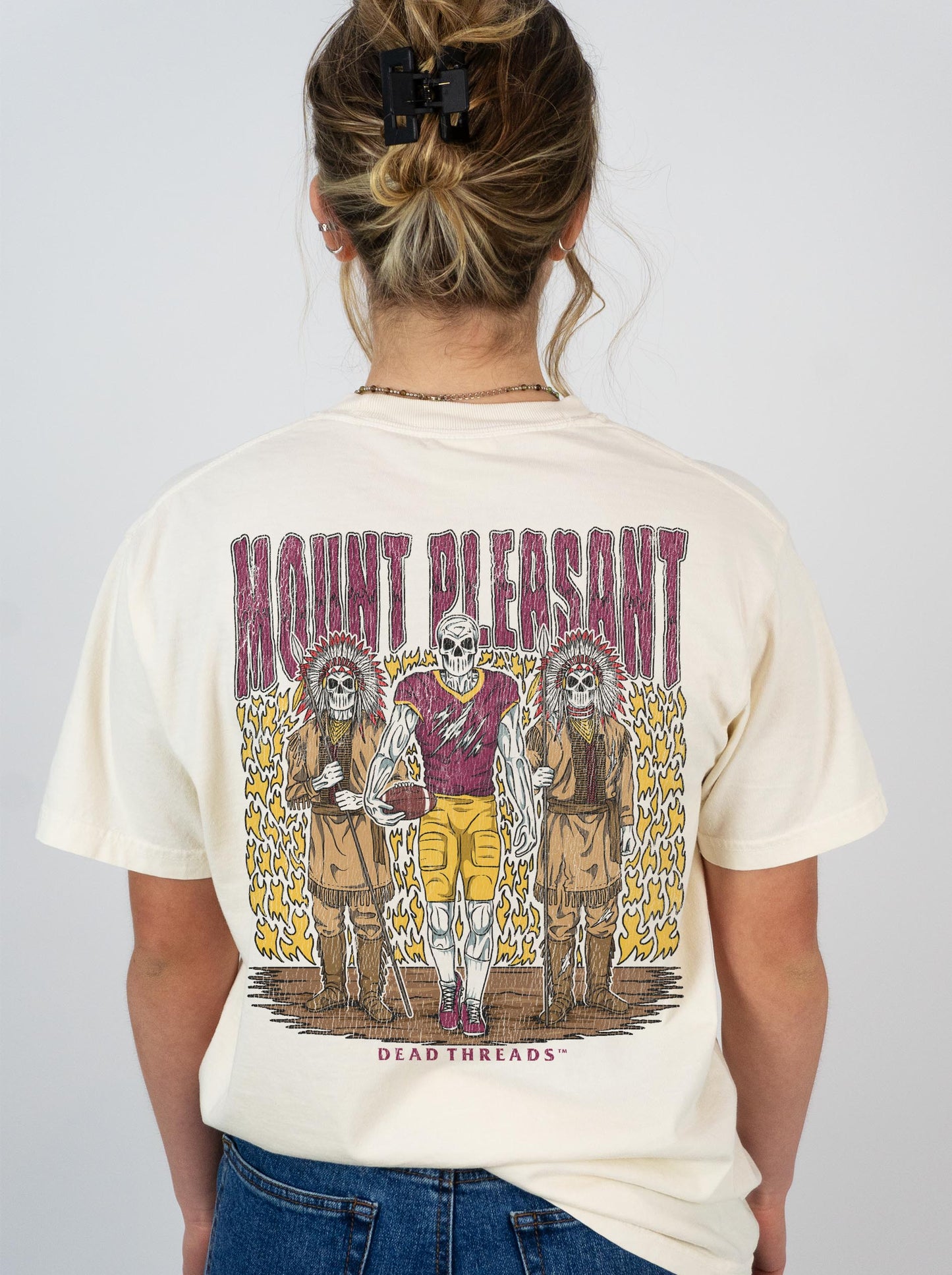 MOUNT PLEASANT FOOTBALL - “3 SKULL” PREMIUM T-SHIRT