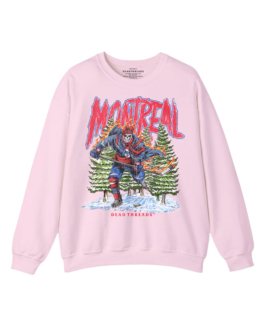 MONTREAL HOCKEY CREWNECK SWEATSHIRT - PINK
