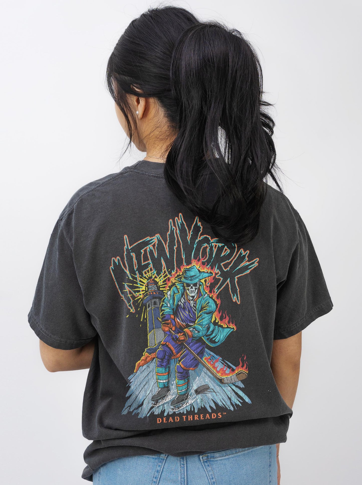 NEW YORK HOCKEY "THE ISLANDER" - “3 SKULL” PREMIUM T-SHIRT