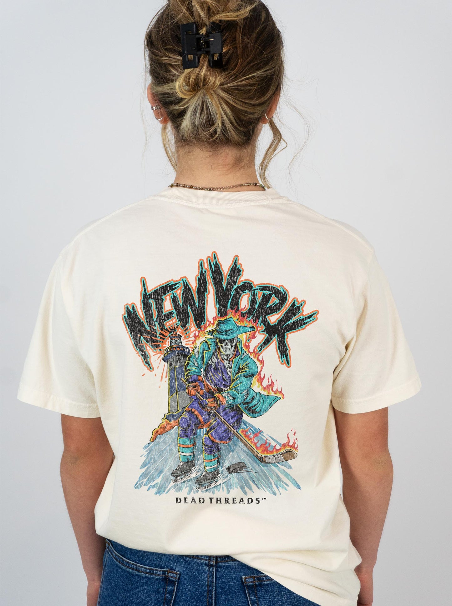 NEW YORK HOCKEY "THE ISLANDER" - “3 SKULL” PREMIUM T-SHIRT
