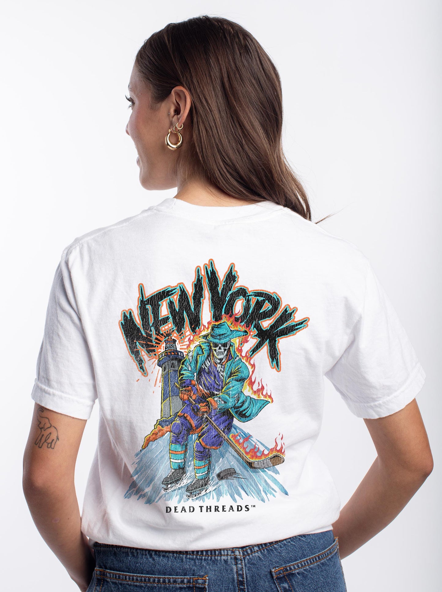 NEW YORK HOCKEY "THE ISLANDER" - “3 SKULL” PREMIUM T-SHIRT