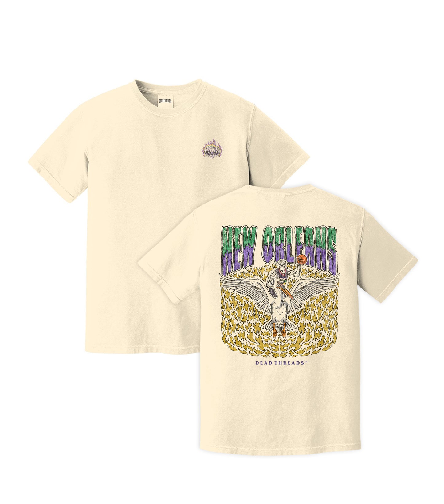 NEW ORLEANS BASKETBALL - “3 SKULL” PREMIUM T-SHIRT