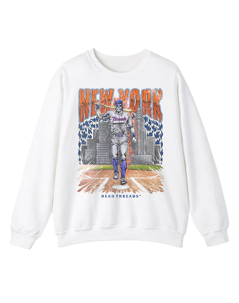 NEW YORK “QUEENS” BASEBALL CREWNECK SWEATSHIRT