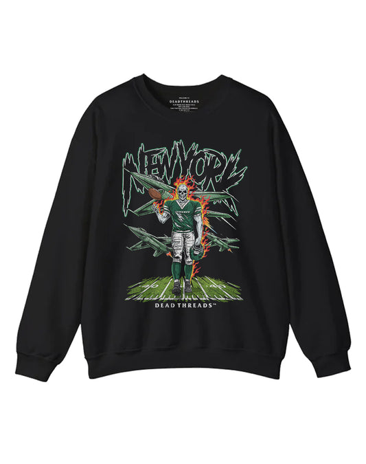 NEW YORK FOOTBALL GREEN CREWNECK SWEATSHIRT