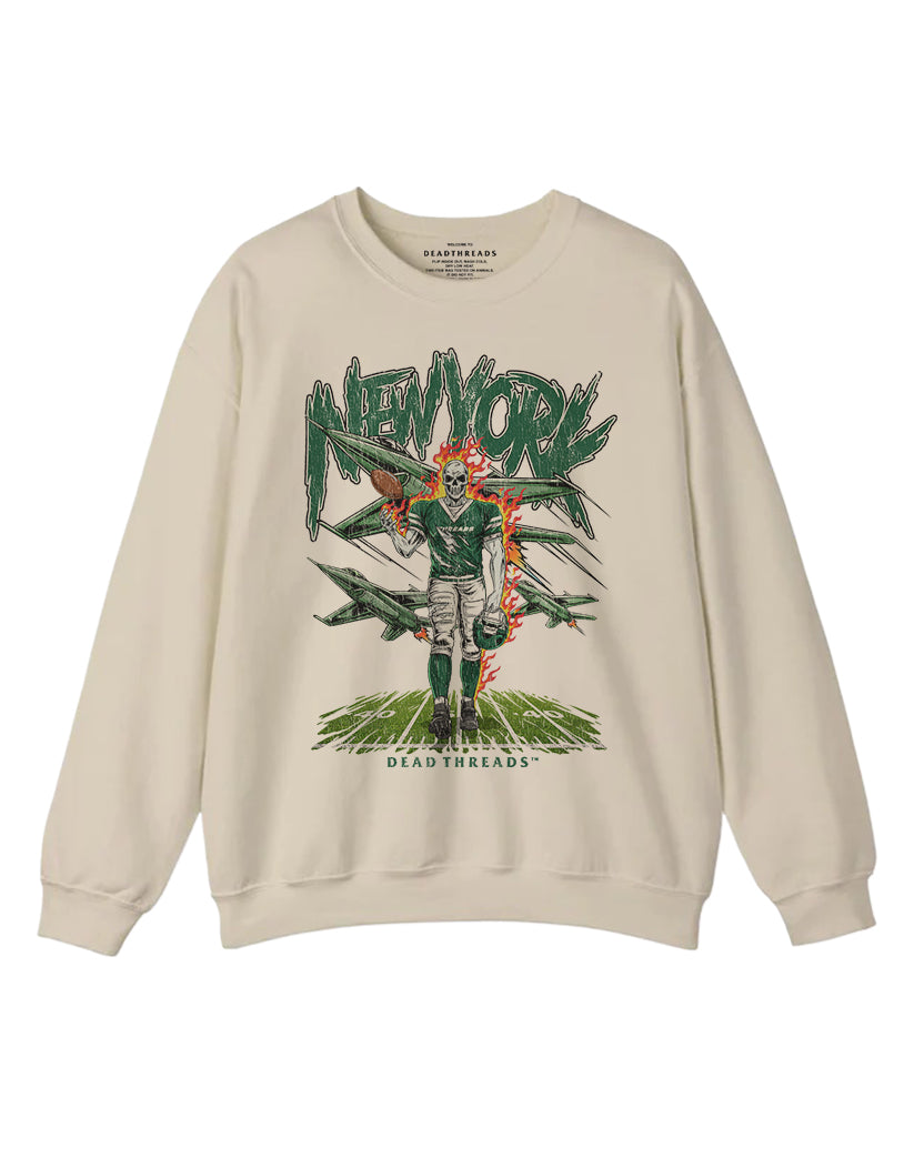 NEW YORK FOOTBALL GREEN CREWNECK SWEATSHIRT