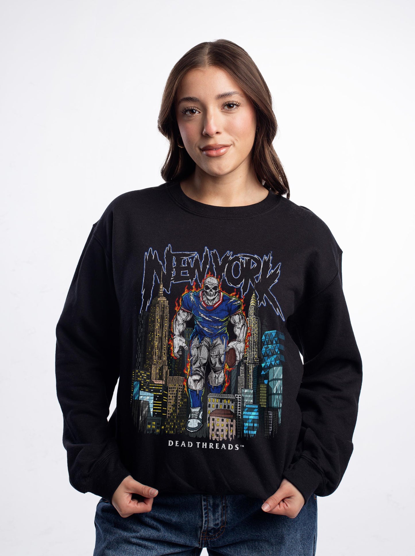 NEW YORK FOOTBALL BLUE CREWNECK SWEATSHIRT