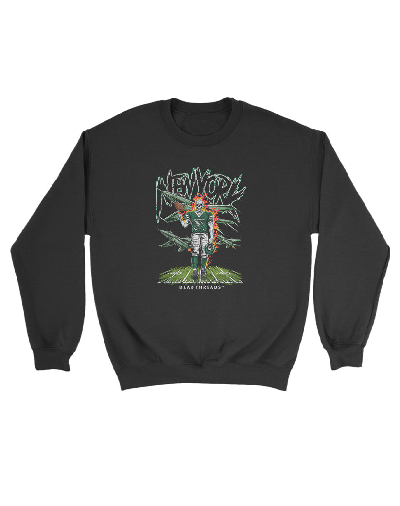 NEW YORK FOOTBALL GREEN KIDS CREWNECK SWEATSHIRT
