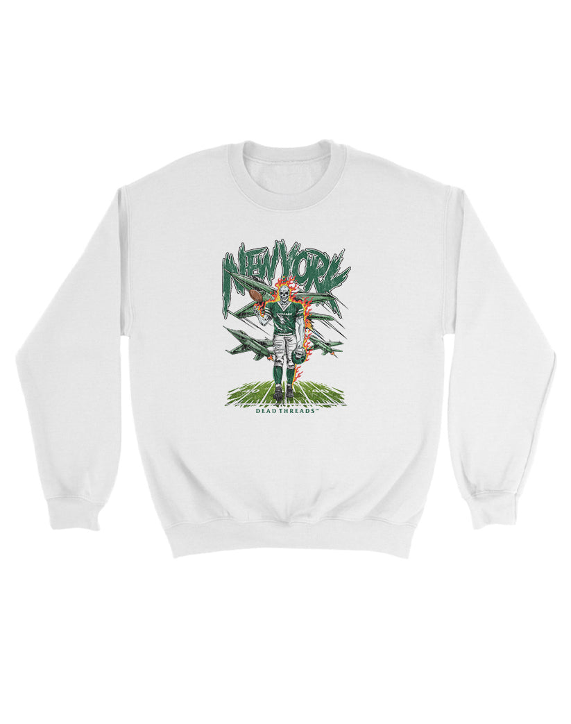 NEW YORK FOOTBALL GREEN KIDS CREWNECK SWEATSHIRT