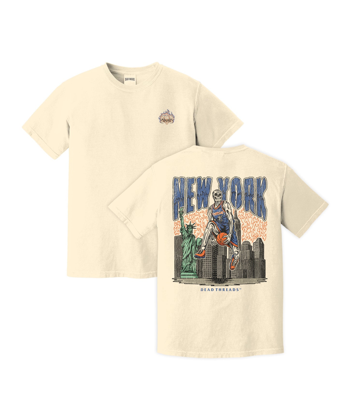 NEW YORK BASKETBALL - “3 SKULL” PREMIUM T-SHIRT