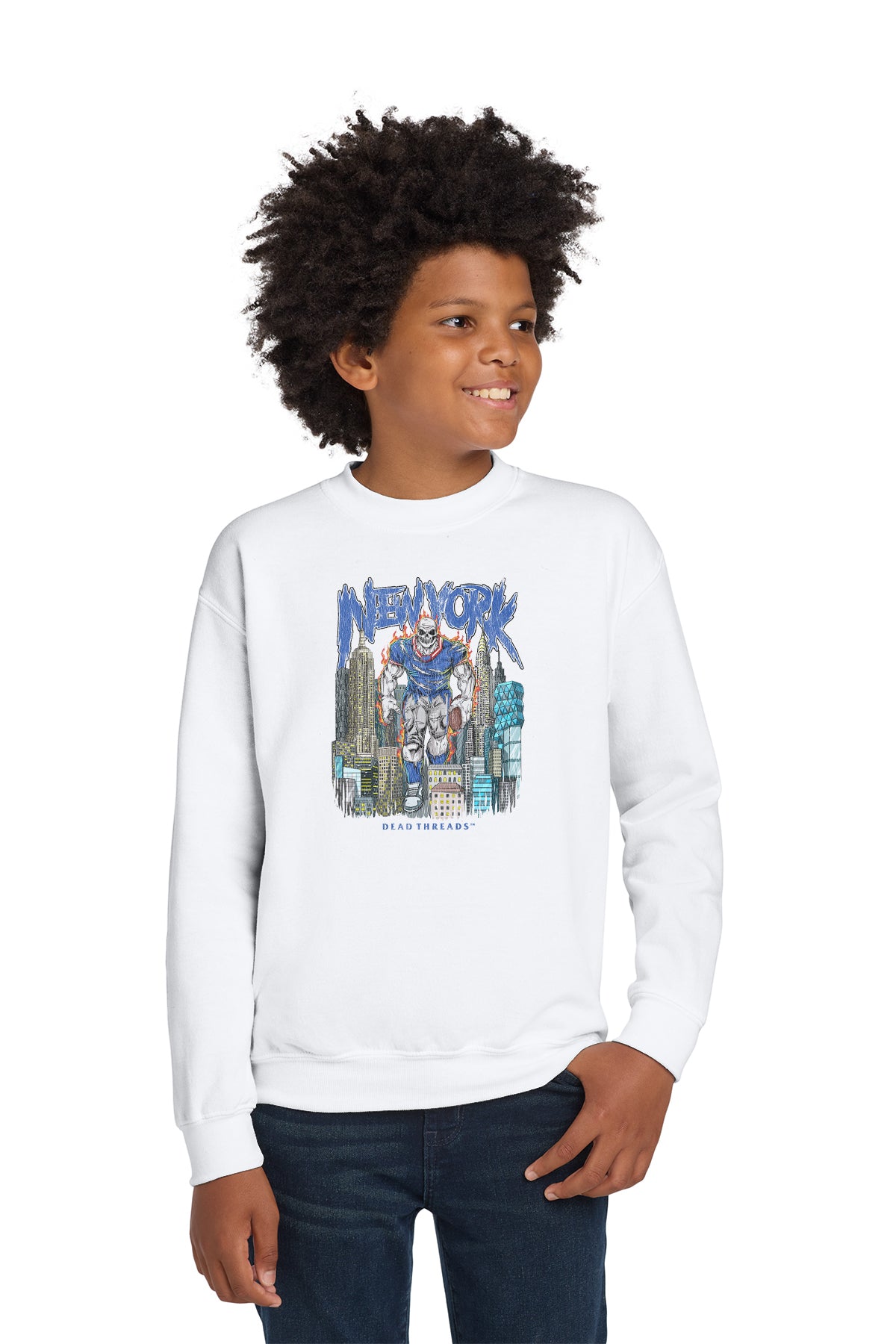 NEW YORK FOOTBALL BLUE KIDS CREWNECK SWEATSHIRT