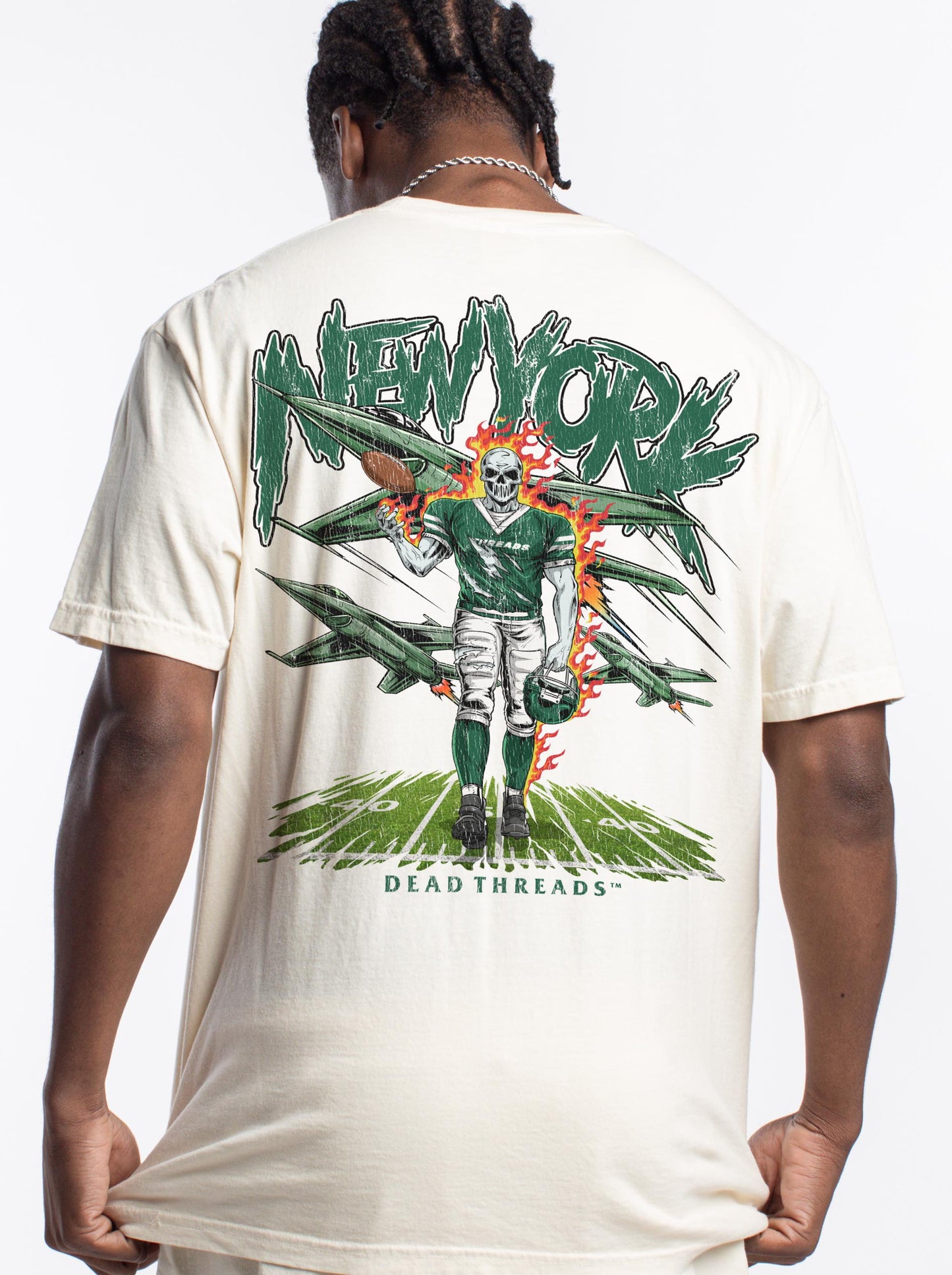 NEW YORK FOOTBALL GREEN - "3 SKULL" PREMIUM T-SHIRT